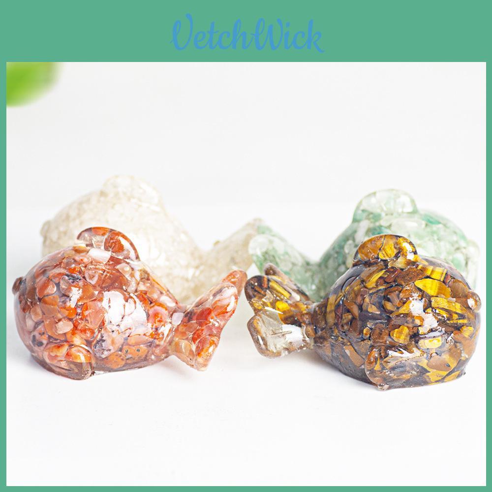 Crystal Resin Fish Figurine With Cute Animal Design For Car Interior And Home Decor