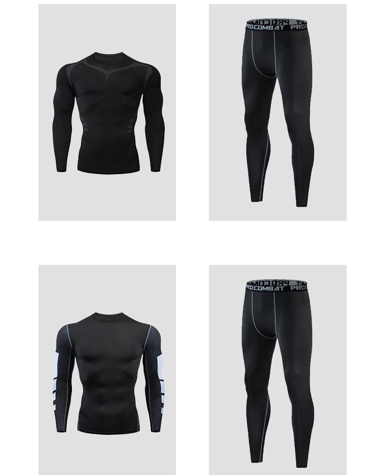 Pánské vysoce elastické teplé fitness legíny s plusovým sametem pro zimní běh a basketbal