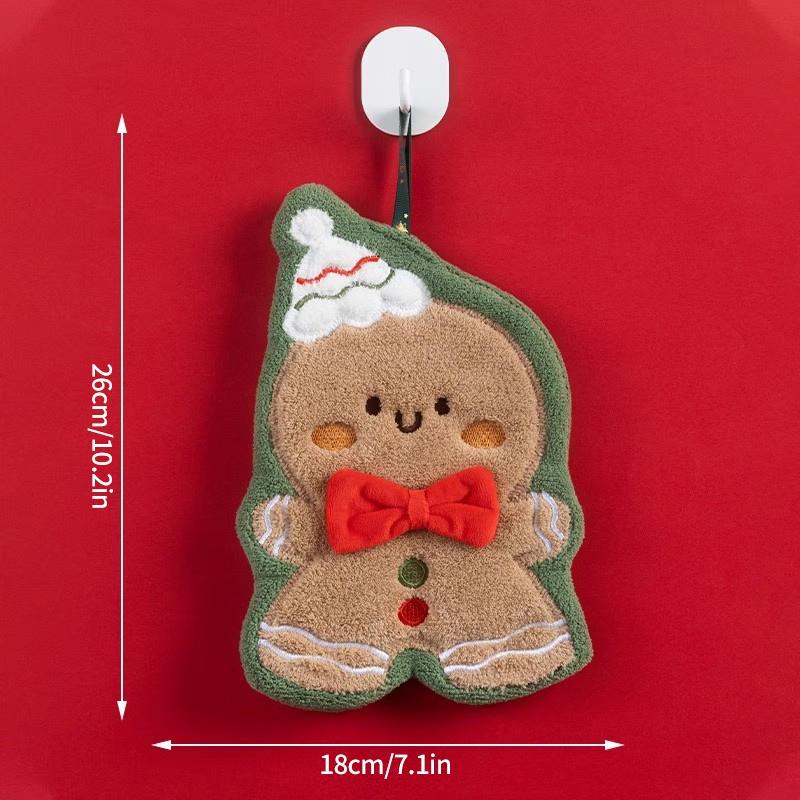 Christmas Decoration Hand Towels Coral Fleece Bathroom Wash Hand Cloth for Kid Kitchen Cleaning Dishcloths  Xmas Gifts