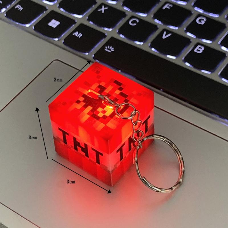 Motyw Gry Mc Otaczający Latarkę Ledową Ładowalna USB Mini Latarka Brelok Zawieszka do Plecaka Prezenty dla Dzieci Lampka Nocna Led