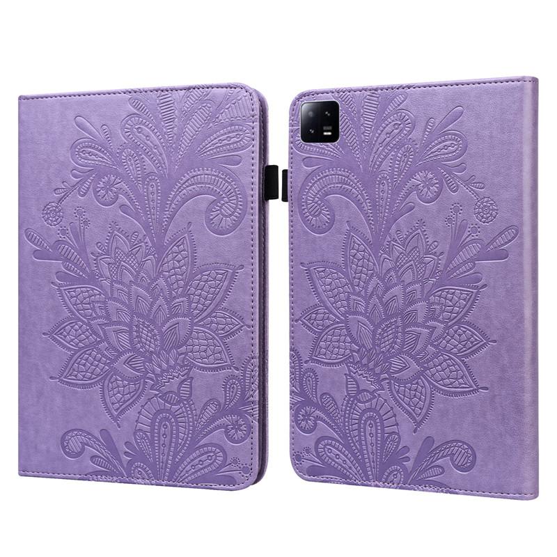 Tablet Case For Xiaomi Pad 6 Pro Case 11'' Vintage Flower Embossed Wallet Cover Funda For Xiaomi Mi Pad 6 /Mi Pad 6 Pro 2023 Case Coque