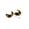 The Blogger Has The Same Crescent-Shaped Arc-Smooth Surface 5-Layer Real Gold Electroplated Earrings, Simple French Little Moon Earrings.