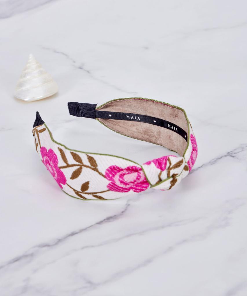 Maia Vine Rose Fluorescent Headband-Pink
