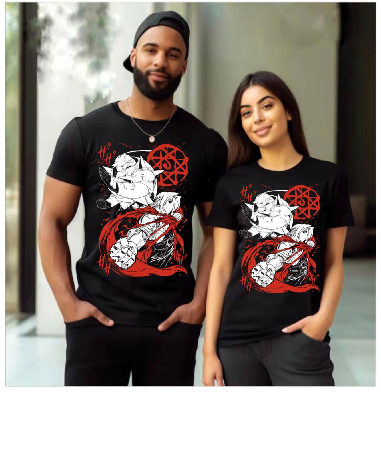 

Fullmetal Alchemist T-Shirt Mens Womens Tees Top Brotherhood Alphonse Elric Black Shirt Tee All Size 2XL
