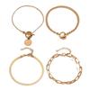 Set di Braccialetti a Catena Ossa di Serpente in Metallo Retrò con Chiusura OT per Donna - Stile Hip Hop Europeo e Americano