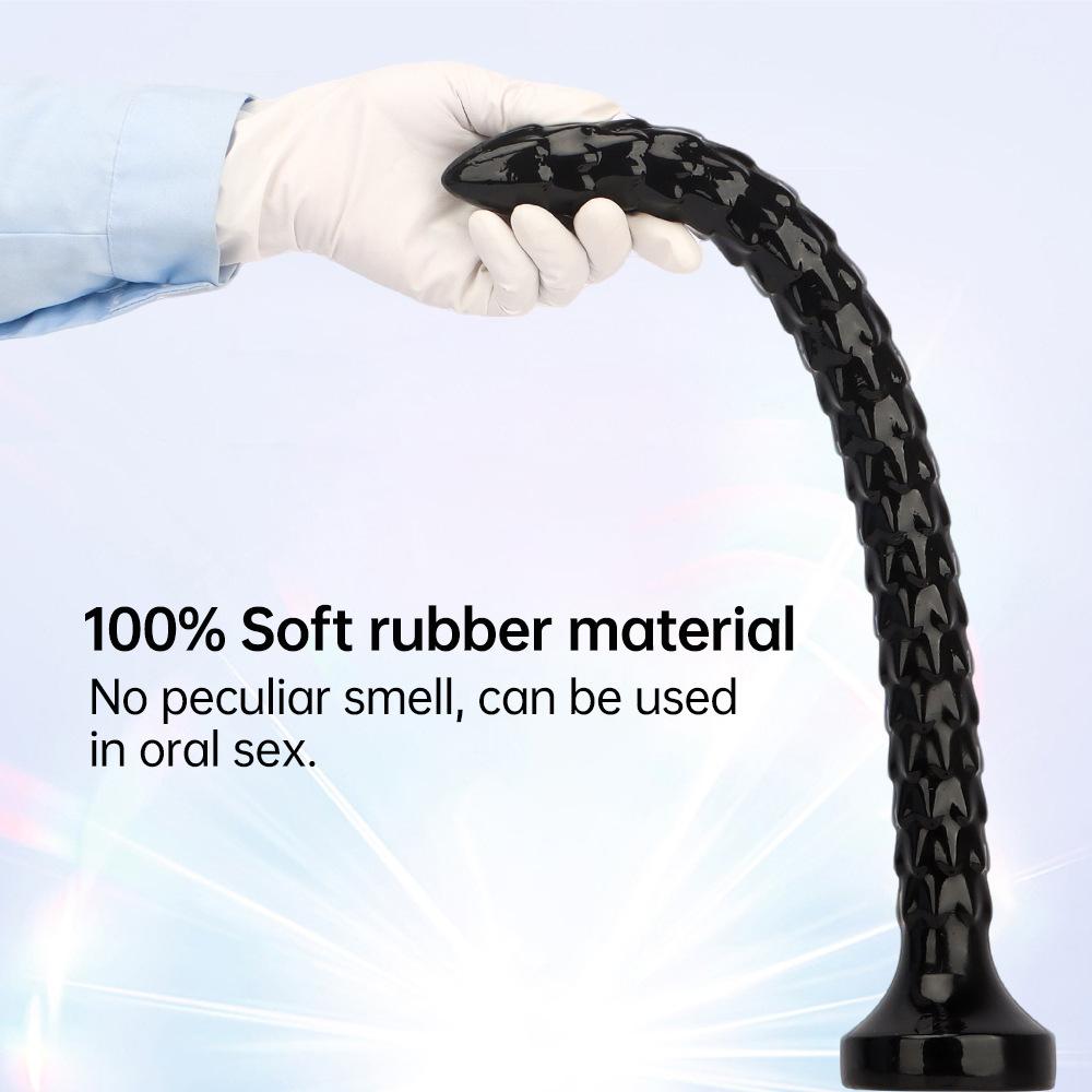 46cm Black PVC Extra Long Anal Plug Dilator Masturbator Sex Toy for Men and Women Dildo Big Dick Realistic Penis