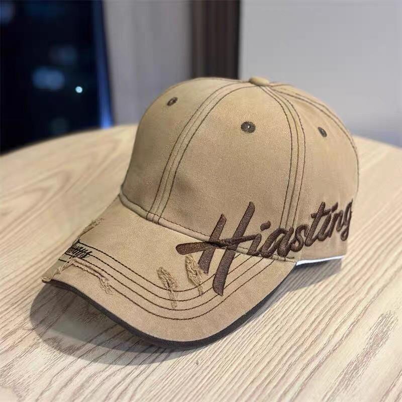 Vintage Letter Embroidered Baseball Cap For Summer Casual Men Women