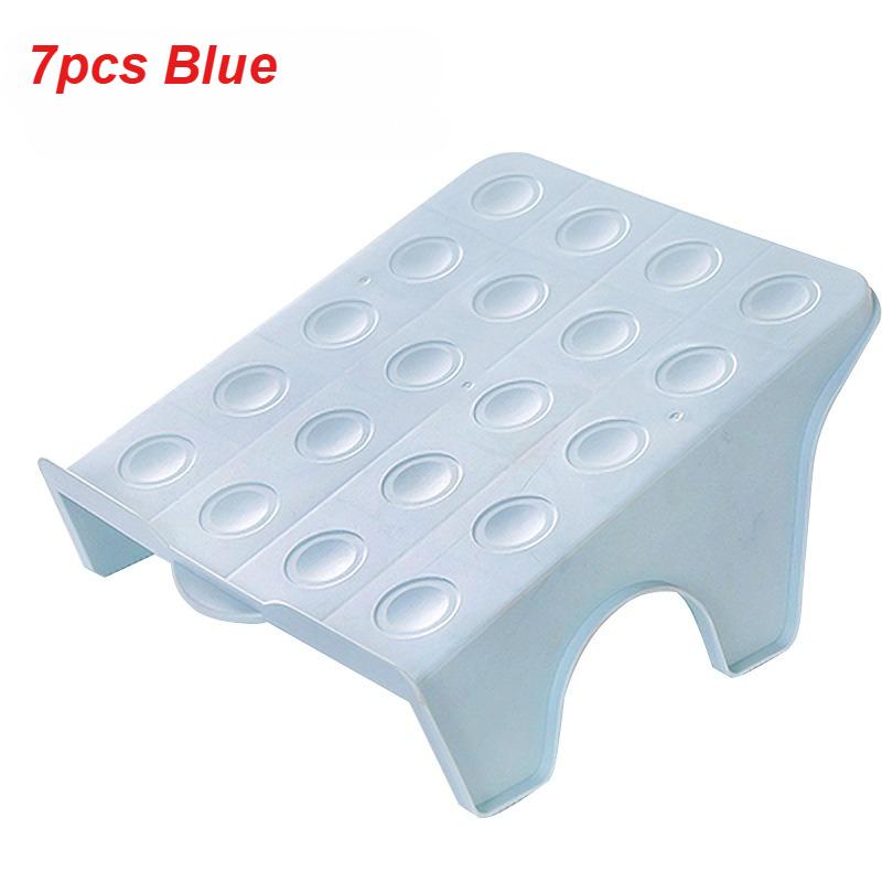 7pcs-double-layer Shoe Rack Organizer-stable Plastic Shoe Rack with Multiple Compartments,space-saving and Easy To Assemble