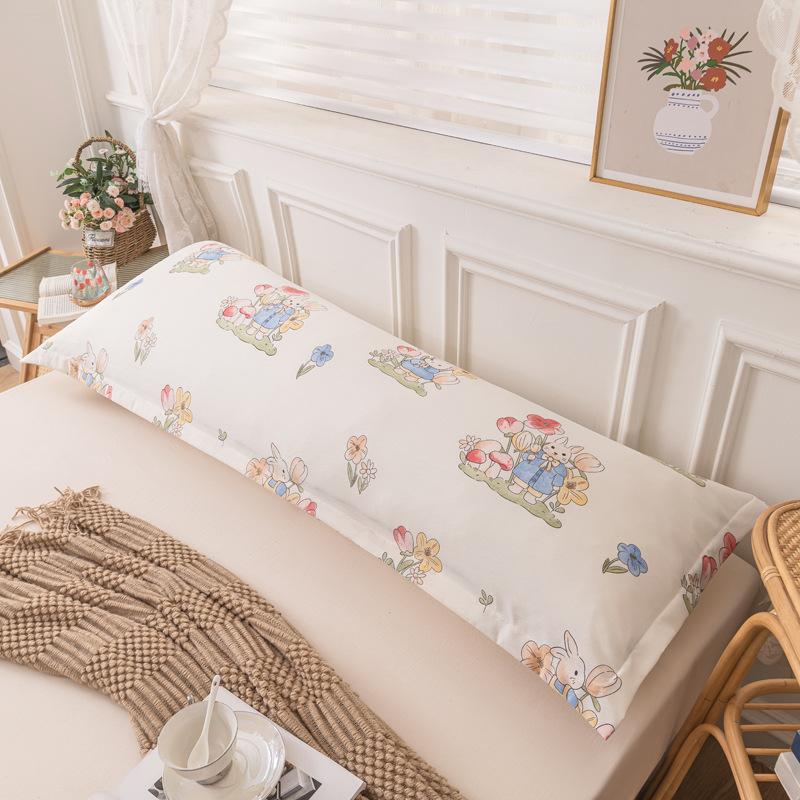 Washed Cotton Double Long Pillow Cover 1pcs Single Lengthened Couple Pillow Core Cover Household Single Pillow Core Cover