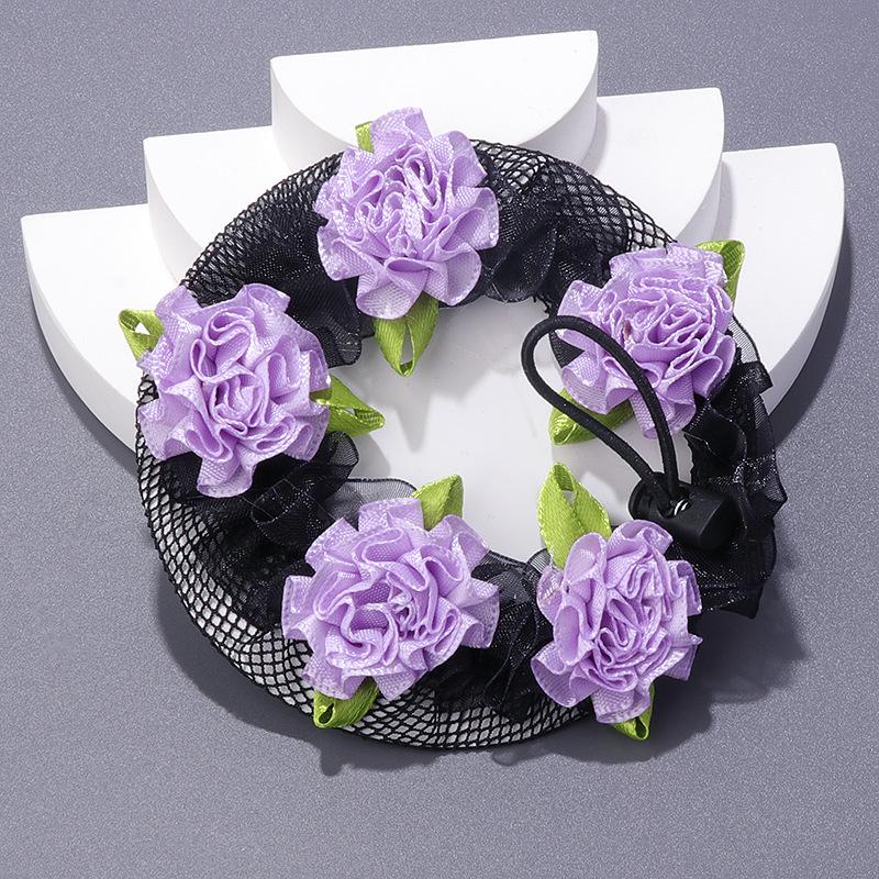

Children s flower elastic hairband adjustable hairnet black invisible braid hair accessory