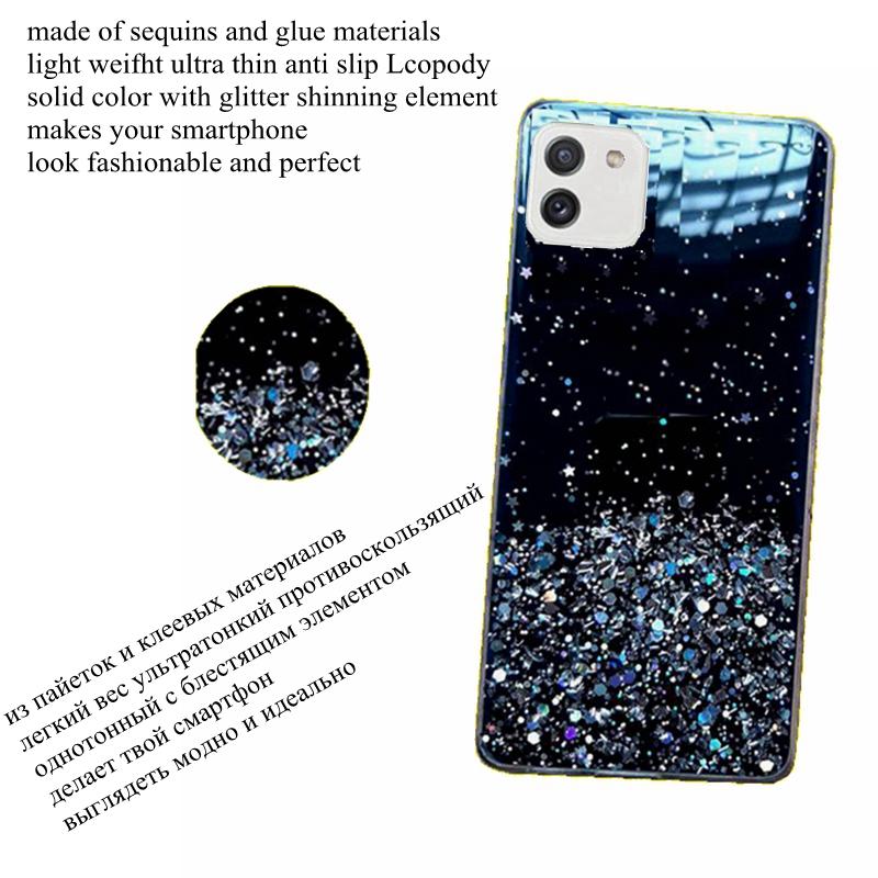 Luxury Bling Glitter Soft Phone Case For Samsung Galaxy A03 A 03 03A A035F A035F/DS Twinkle Back Cover For SamsungA03 Silicone