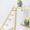 Bird Plays Stand Parrot Playstand Cockatiel Playground Wooden Perch Gym Playground Ladder with Metal Feeder Plate Bird Supplies