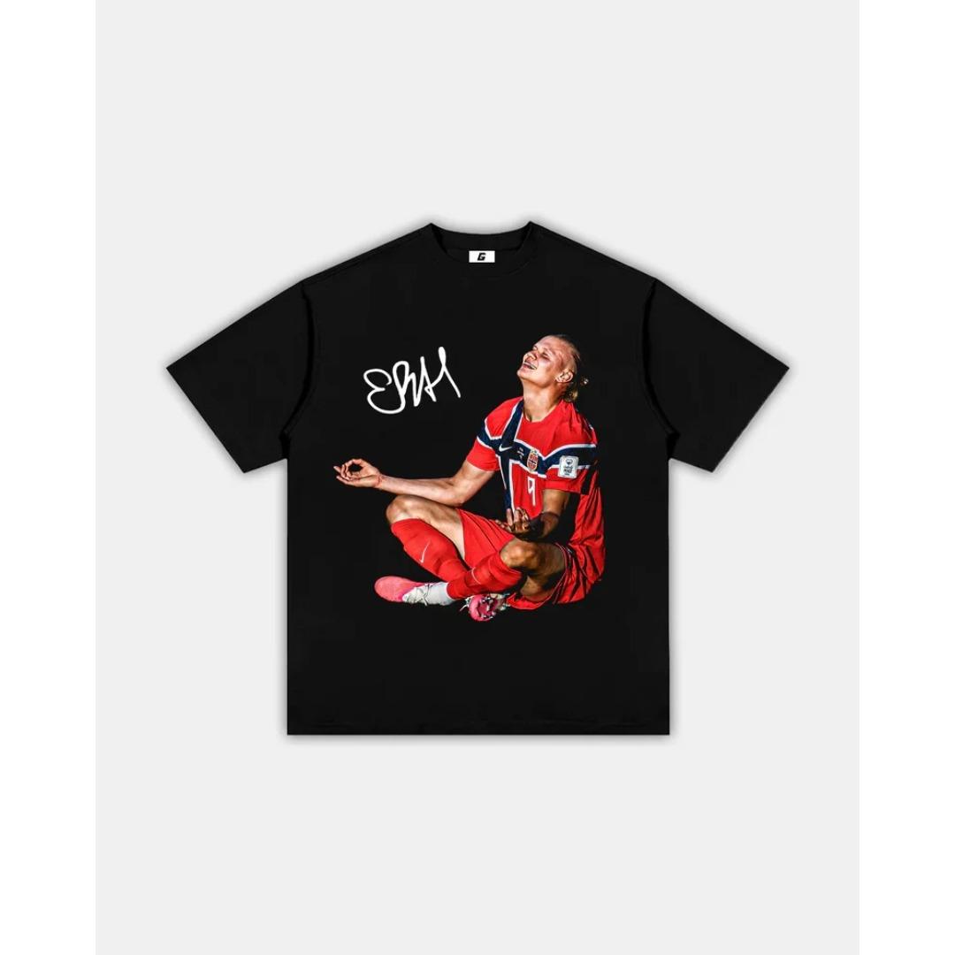 Erling Haaland  Angekommen  WM T-Shirt Herren Damen T-Shirt Oversized Y2k Baumwolle Kurzarm Streetwear Harajuku Damen Herren Kleidung M