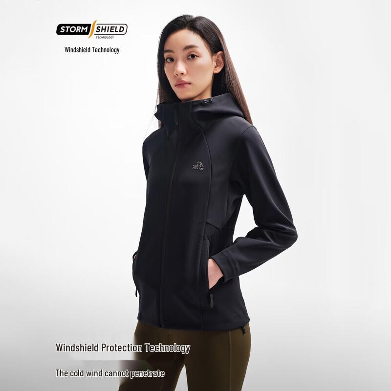 Pelliot Women's Outdoor Windproof Warm Hooded Softshell Jacket