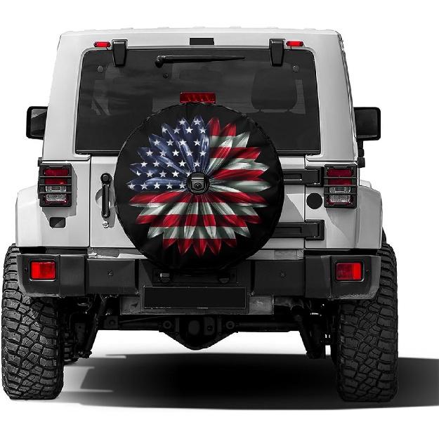 

KiuLoam Peace Colorful Frog Tie Dye Swirl Spare Tire Cover with Backup Camera Hole Universal Sunscreen Waterproof Wheel Covers for Trailer RV SUV 14 with Backup Camera Ho
