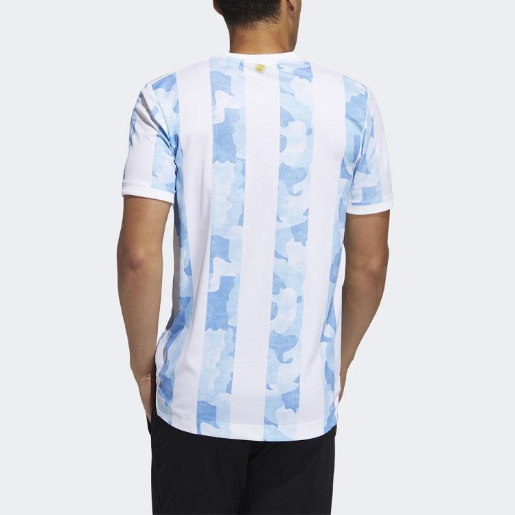 adidas Argentina National Team Home Match Training Short Sleeve Soccer Jersey Men Tops Blue White FS6568