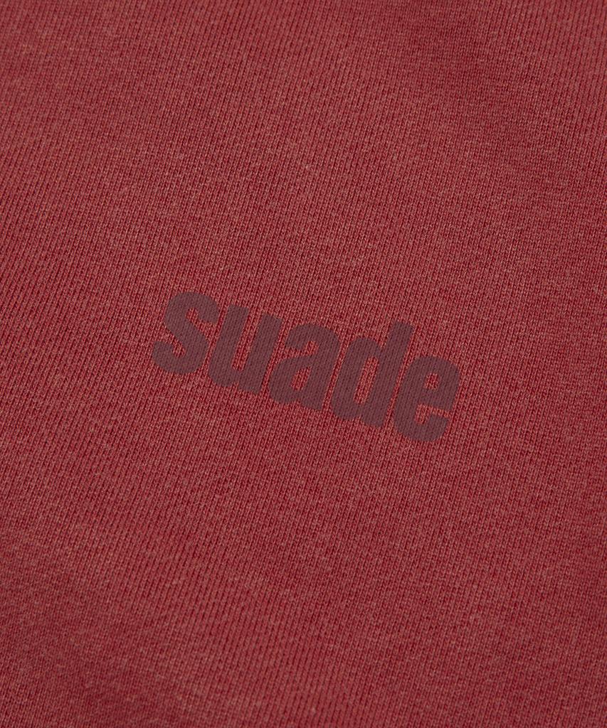 Suade Cropped Washed Hood Zip Up [Red]