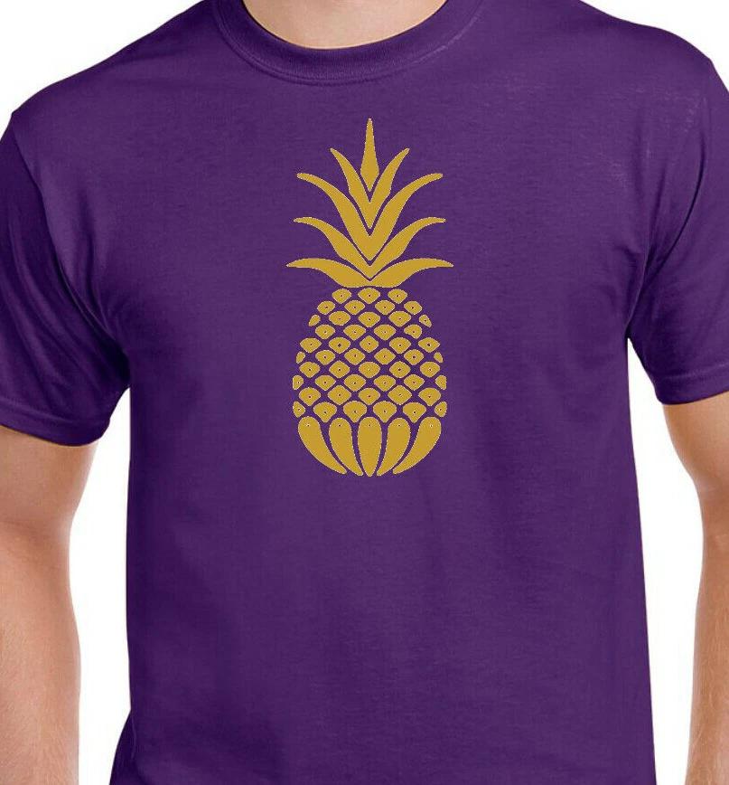 Gold Pineapple Tee Cute Food Fruit Hawaiian Tropical Island Tropical T Shirt 4XL