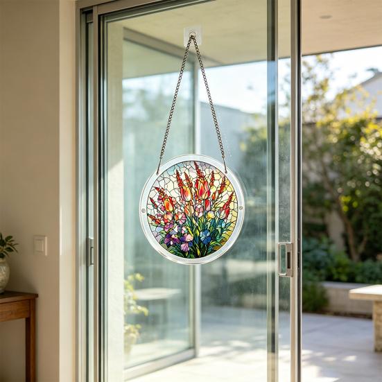 Suncatcher Puzzle in Acrilico Ornamento da Appendere alla Finestra 83 Pezzi Puzzle Sun Catcher Decorazione da Giardino Regali per Donne Uomini Mamma