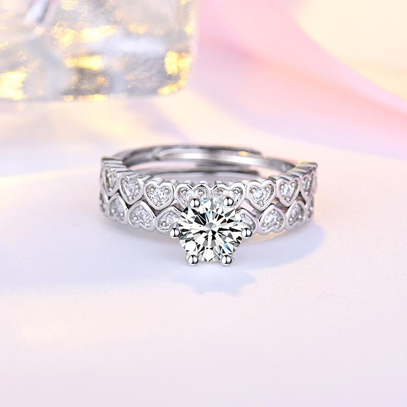 Lindon Klassischer Zirkonring aus Kupferlegierung, Damenschmuck, Hochzeitsversprechen, Partygeschenk