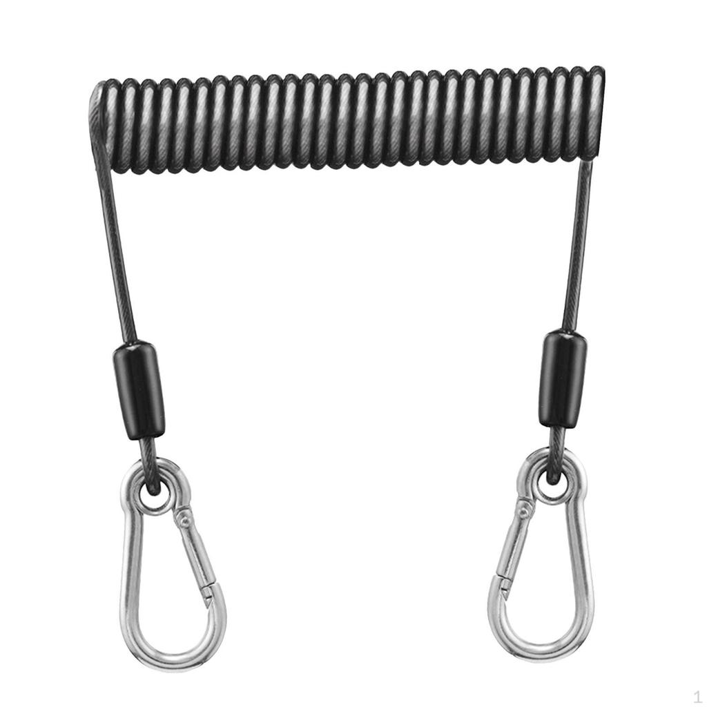 Leash for Fishing Line, Paddle, Kayak with Carabiner, Portable Rod