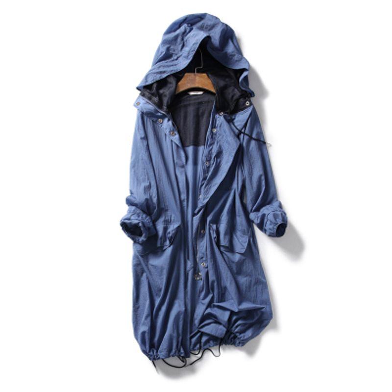 

Донгю Солнцезащитная одежда для женщин средней длины длинная длина 2025 весна и лето легкий дышащий и устойчивый к ультрафиолету тренч свободное пальто Blue Kiss! The size is too big ~ ~