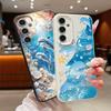 Starry Sea Dolphin Adventure Case For Samsung S26 S25 S24 Ultra S23 S22 S21 FE A15 A16 A17 A35 A36 A37 A54 A55 A56 A57 5G Leather Texture Cover