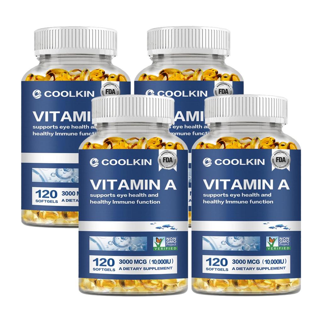 Coolkin - Vitamin A & Cod Liver Oil Capsules - Eye Health, Immune Function, and Skin Health