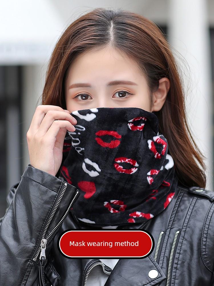 Bandana Women Multi-Functional Riding Windproof Variety Fleece-lined Winter Headscarf Neck Guard Warm Mask Scarf Dual-Use High Neck Cami