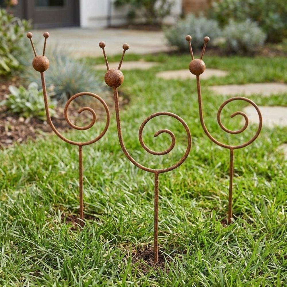 Weather Resistant Snail Shape Yard Art Rustproof Rustic Snail Sculpture Patio Porch