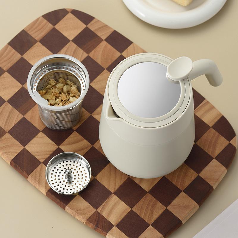 High-End 316 Stainless Steel Insulated Teapot with Tea and Water Separation, 800ml Capacity, Muffled Design, Gift Kettle with Engraving Options.
