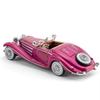 1/24 Scale 500K Vintage Car Model Toy Diecasts Alloy Sport Car Toys with Sound and Light Pull Back Vehicles for Children's Gifts