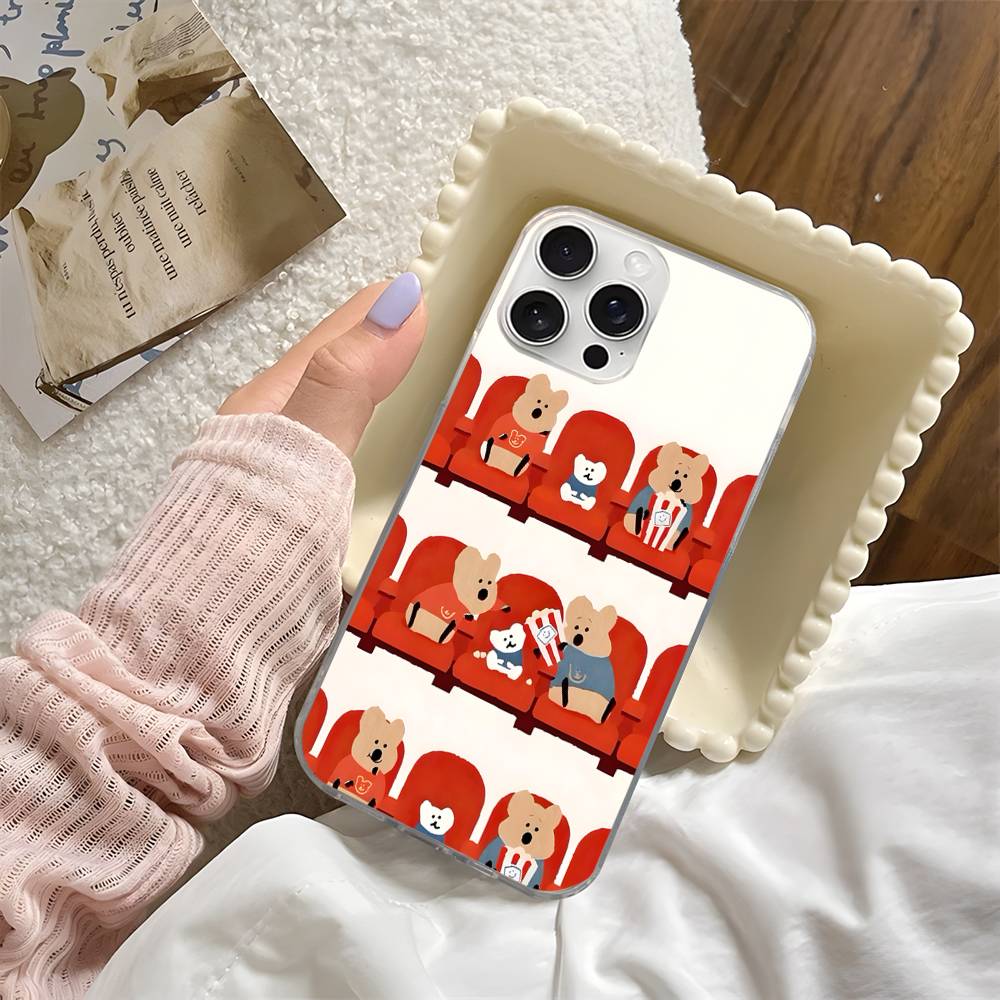 Popular Character Cut D-Dinotaeng Phone Case For iPhone 11 12 13 14 15 16 17 Plus Pro Max Satin Laser Glossy Cover