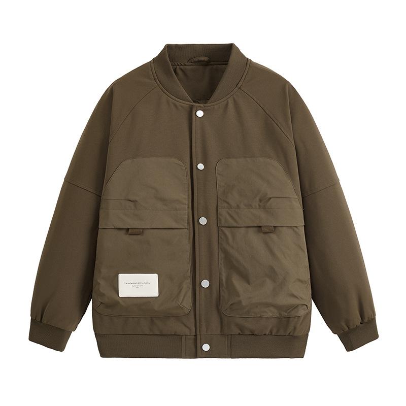 Men's Baseball Collar Spring and Autumn Jacket Men's Casual Jacket Three-dimensional Pocket Decoration Windproof Sleeve Jacket Korean Version Jacket