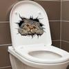 3D Cat Sticker Self Adhesive Toilet Bathroom Decoration Funny Animal Wall Art for Laundry Room Decor