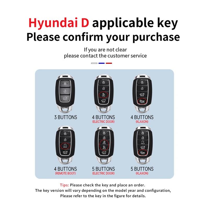 Styling Mouldings Car Alloy Key Case For Hyundai Palisade Grandeur Azera Elantra GT Kona 2018 2019 Smart Remote Fob Protector Co