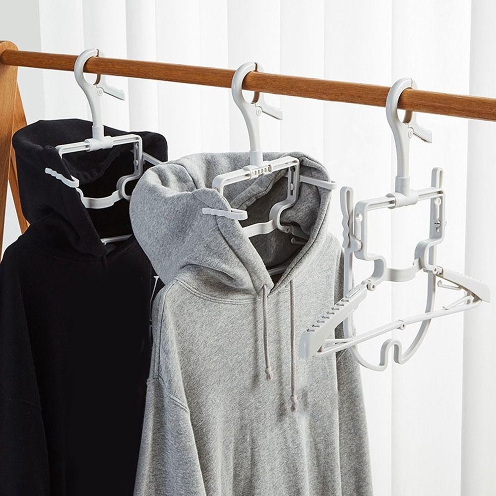 2Pcs Plastic Folding Hoodie Hanger Windproof Clothes Hangers High-neck Sweater Hanger  for Home