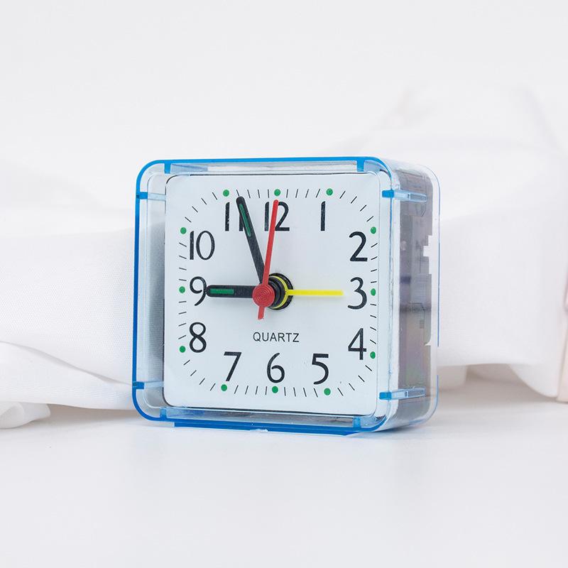 Prosty Plastikowy Mały Budzik Kwadratowy do Biura Studencki Zegar Biurkowy Śliczny Mini Zegar Nocny do Sypialni Dziecięcej Dom Ogród