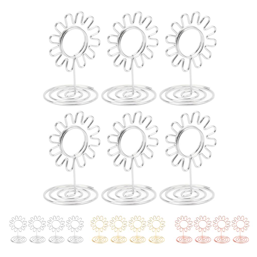 20PCS Wire Table Picture Photo Holder Gold Plated Reusable Table Card Holder for Wedding Ann