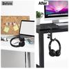 Clamp-On Backpack Hanger Metal Headphone Holder New Headset Hook  Under Desk
