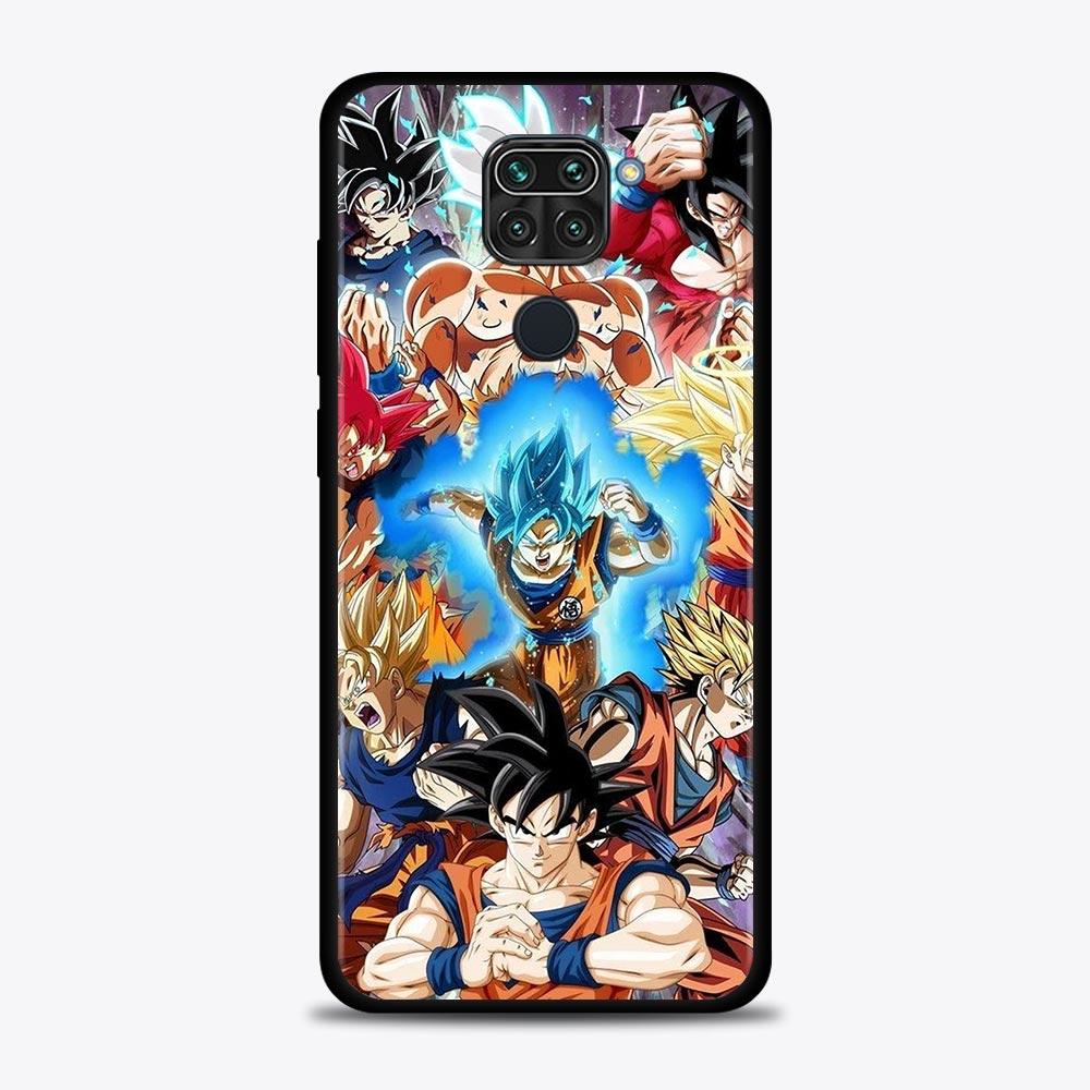 Phone Case For Xiaomi Redmi Note 9S 9 10 8 11 Pro 9T 8T 7 Cover for Redmi K40 9A 9C Coque Silicone Dragon Ball Z Super DBZ Goku