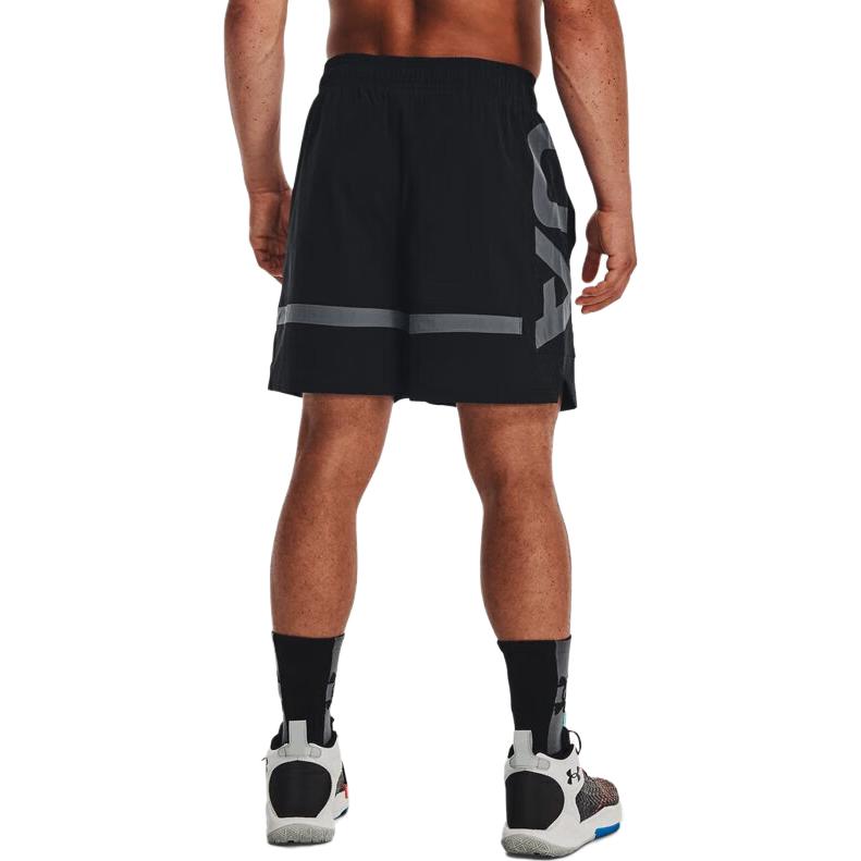 Under Armour Striped Trim Woven Basketball Shorts Men shorts Black 1377309-001