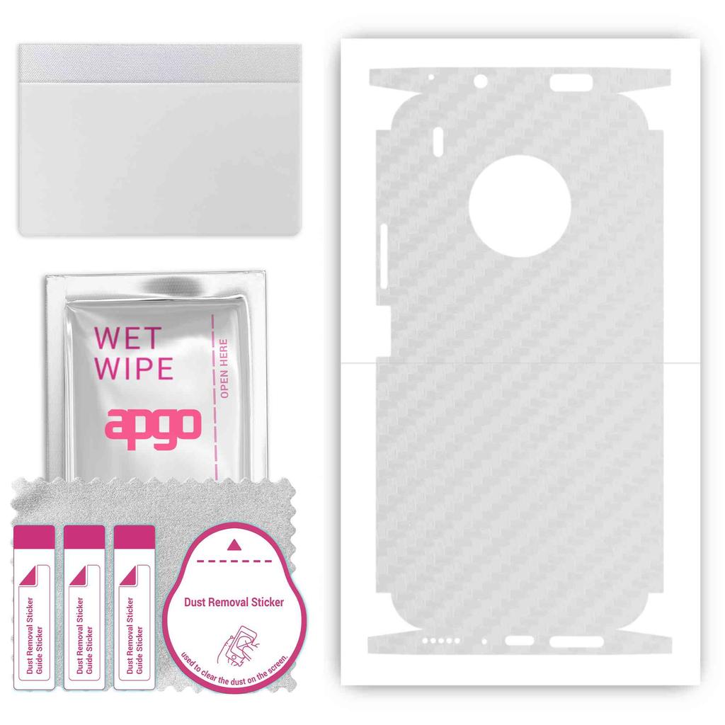 apgo Ochranná samolepka na zadní stranu + boky kompatibilní s Huawei Y9a, Fólie s plným obalem, Fólie, Vinyl - Vzor Průhledný karbon