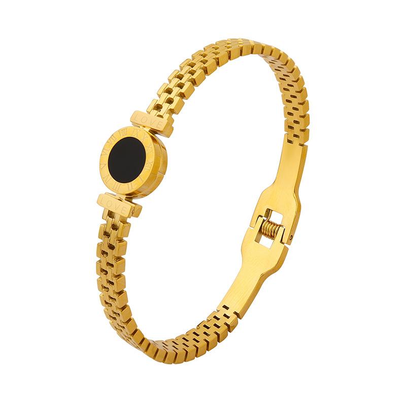 1PC Men's and Women's Fashion Roman Digital Stainless Steel Bracelet for Date, Travel, Banquet, Party, Festival Dressing Gifts