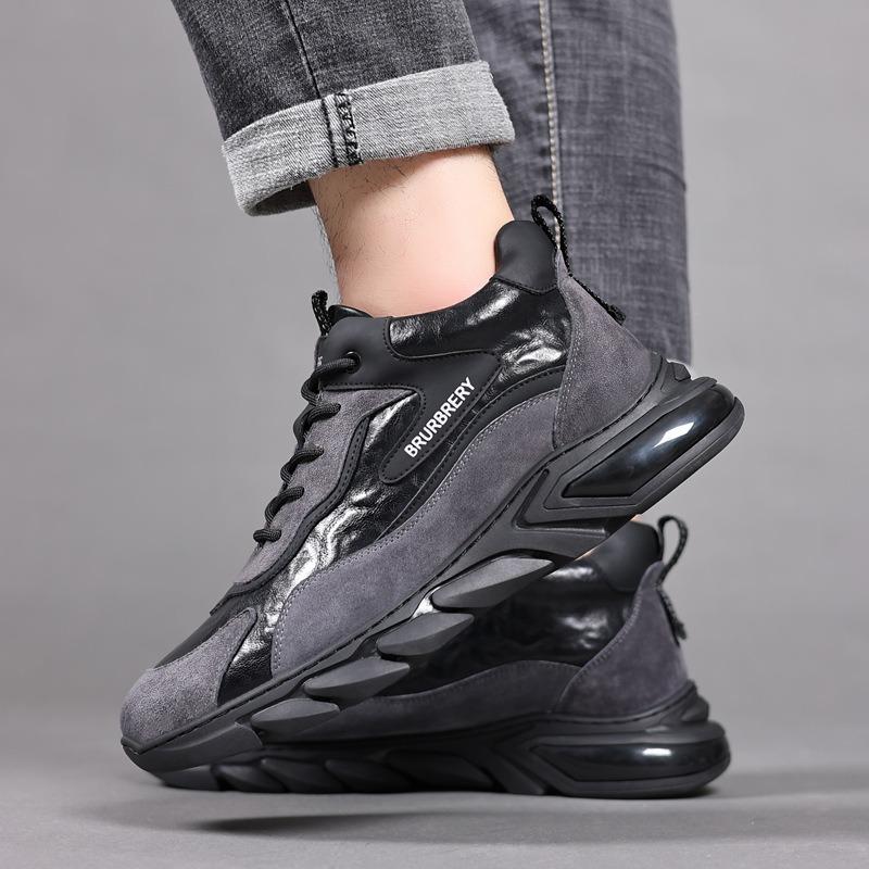 Winter New Wool Leather Men's Cotton Shoes Velvet Warm Sports Casual Men's Shoes Light Outdoor Men's Leather Shoes