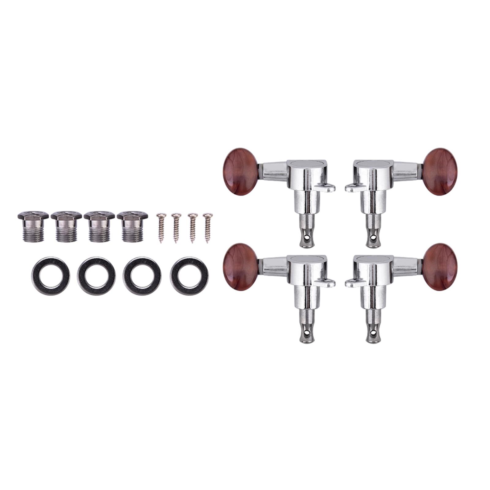 2L2R Ukulele String Tuning Pegs Locking Tuners Zinc Alloy Machine Heads Silver Red