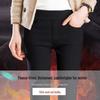 Plus Size Fleece-Lined High Waist Black Leggings for Women - Slimming, Elastic, Skinny Long Pants for Autumn/Winter