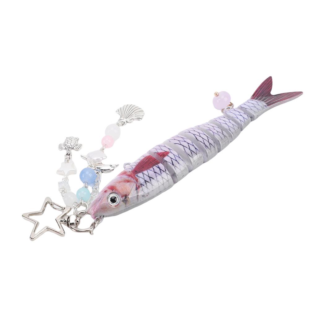 Fish Keychain Roseate Fish Scales Creative Lovely 3D Lifelike Fishing Keychain for Bag Decoration Present