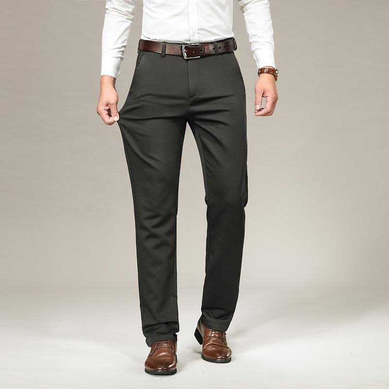 2026 Autumn Thick Men S High-End High-Quality Casual Trousers, Loose Straight Leg Men S Trousers, Business Long Trousers 28 темно-серого