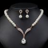 Style Rhinestone Bridal Wedding Jewelry Set Women Necklace Water Drop Earrings Dangle Earrings